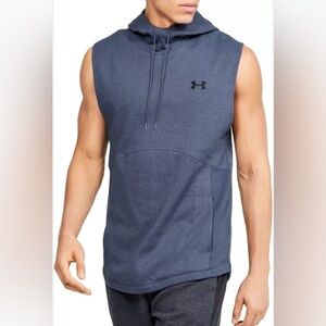 Under Armour Men's UA Icon Fleece Sleeveless Hoodie in Tech Blue Size Medium